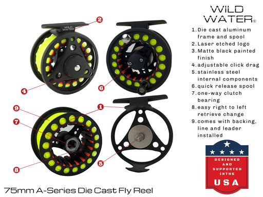 Die Cast 3 Weight or 4 Weight  Fly Reel for Small Fly Rods | Wild Water Fly Fishing