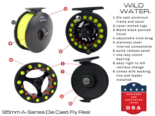 Die Cast 7 Weight or 8 Weight Fly Reel | Wild Water Fly Fishing
