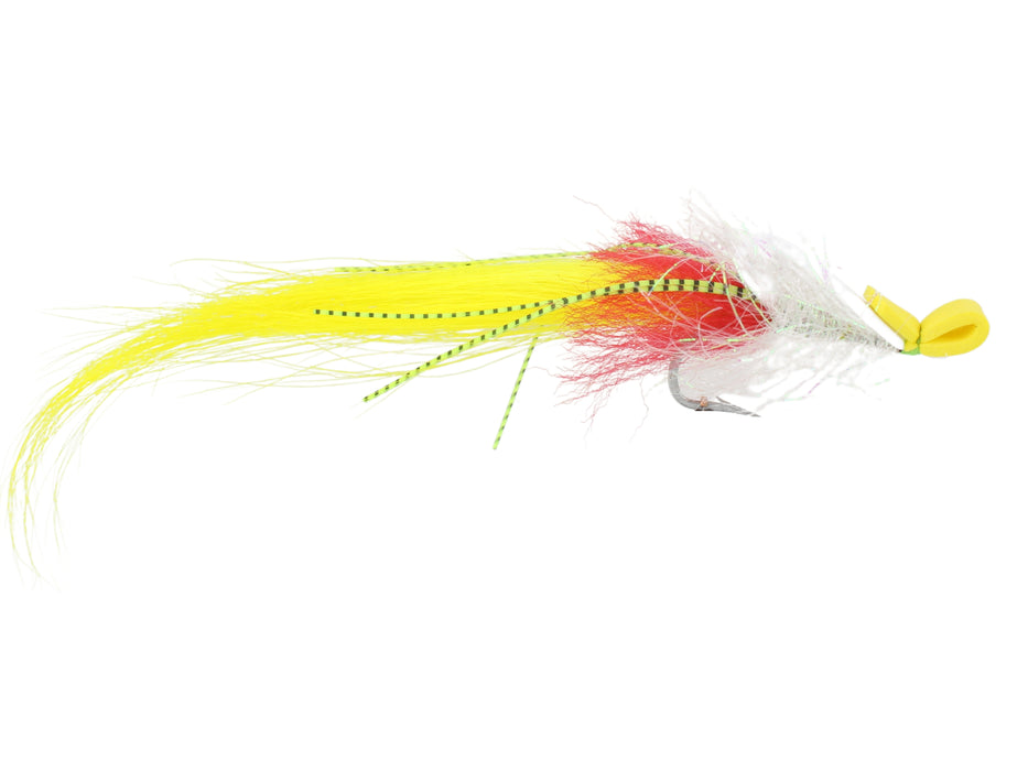White and Yellow Saltwater EP Foam Fly, size 2/0, Qty. 2