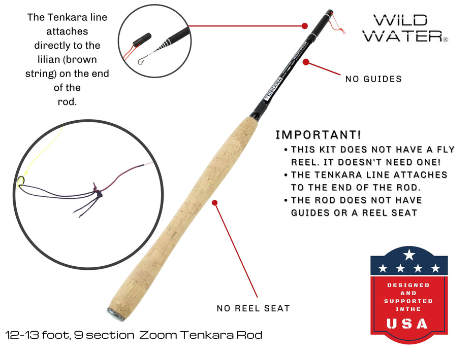 Tenkara Zoom Fly Fishing Kit, 12-13ft Rod | Wild Water Fly Fishing Tenkara Zoom Fly Fishing Kit, 12-13ft Rod | Wild Water Fly Fishing