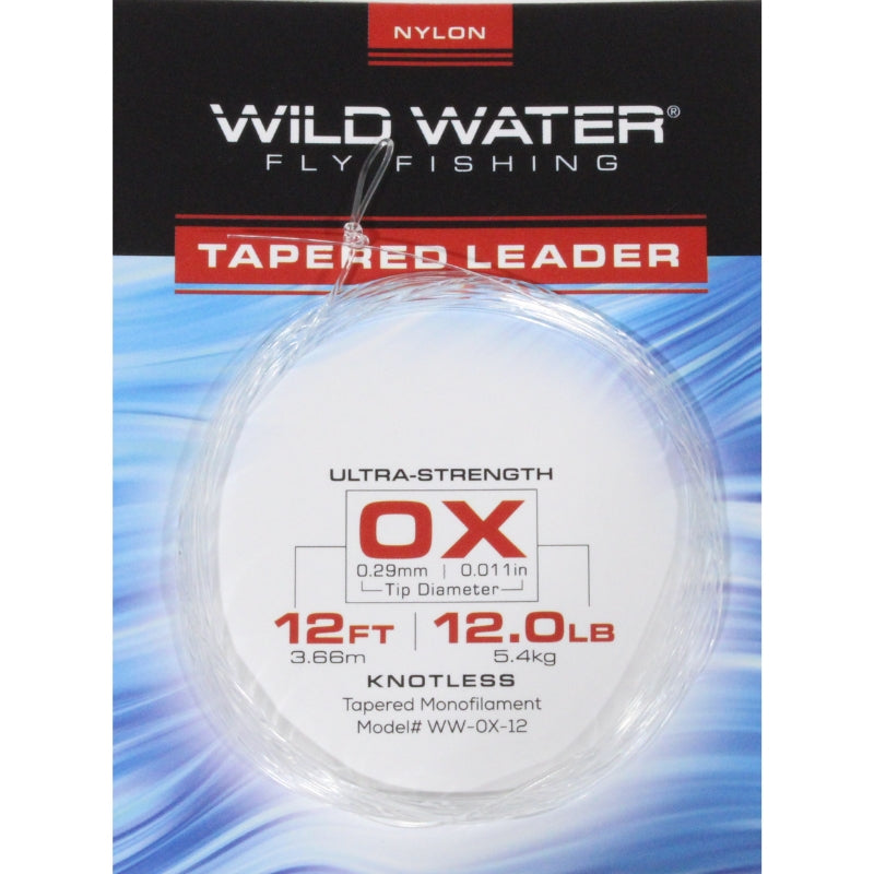 12 Foot Nylon Tapered Leader 0X | Wild Water Fly Fishing