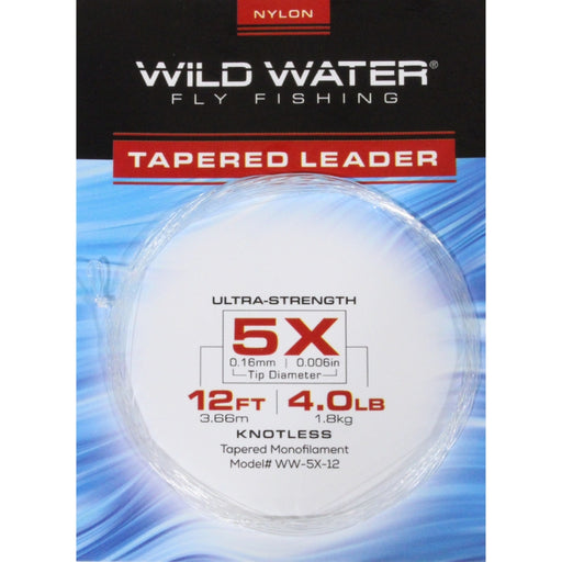 12' Tapered Nylon Monofilament Leader 5X, 6 Pack | Wild Water Fly Fishing