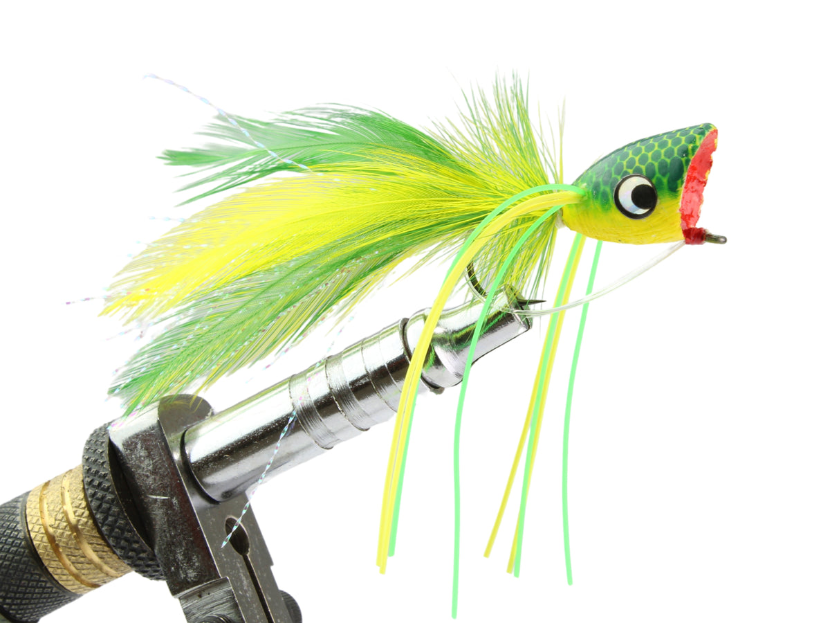 Green and Yellow Bass Popper Size 1