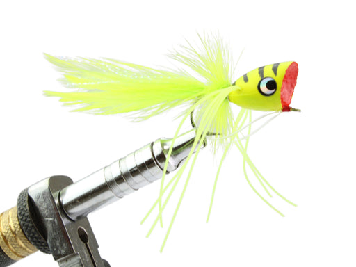 Wild Water Fly Fishing Yellow with Black Stripes Popper, Size 1, Qty. 2