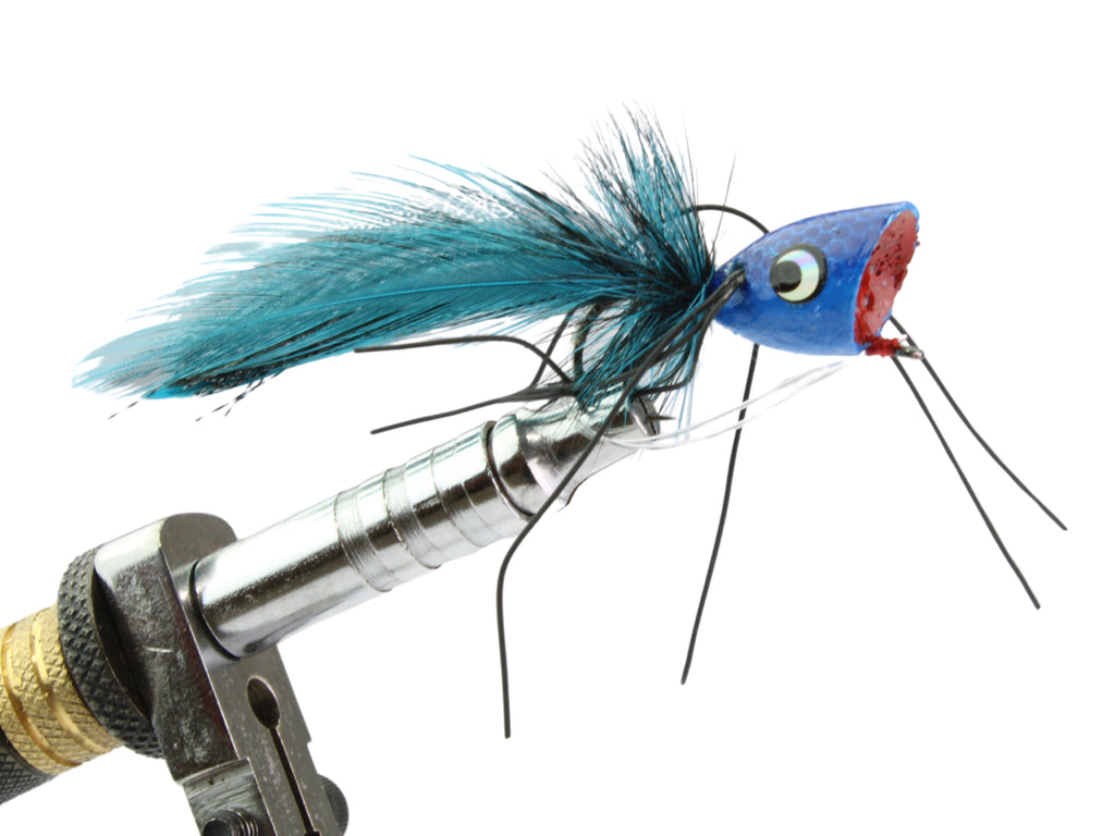 Blue and Black Bass Popper Size 1