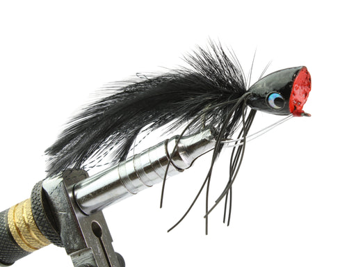 Wild Water Fly Fishing Black Popper, Size 1, Qty. 2