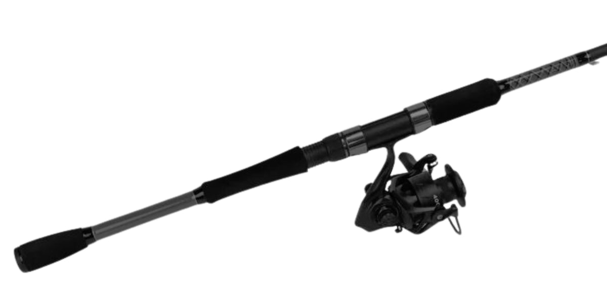 6'6" Medium Heavy Action Spinning Rod and Reel Package, 1 Piece Fiberglass/Graphite Spinning Rod |4000 Spinning Reel | FORTIS
