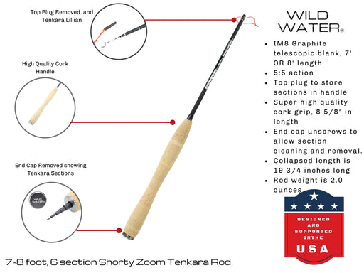 7' - 8' Shorty Zoom Tenkara Rod | Wild Water Fly Fishing