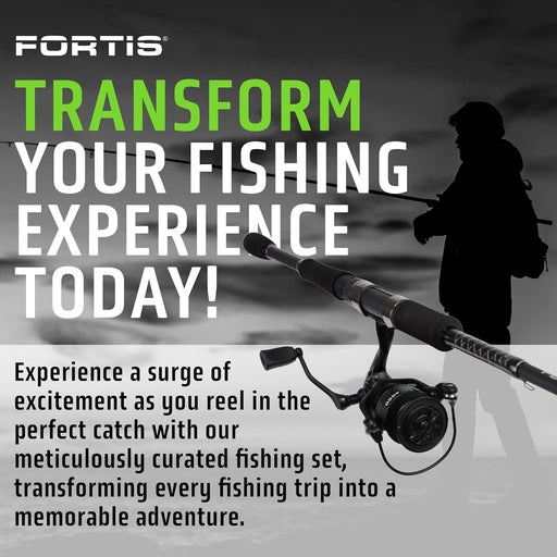 6' Medium Action 2 Piece Fiberglass/Graphite Spinning Rod and 3000 Spinning Reel Package | FORTIS