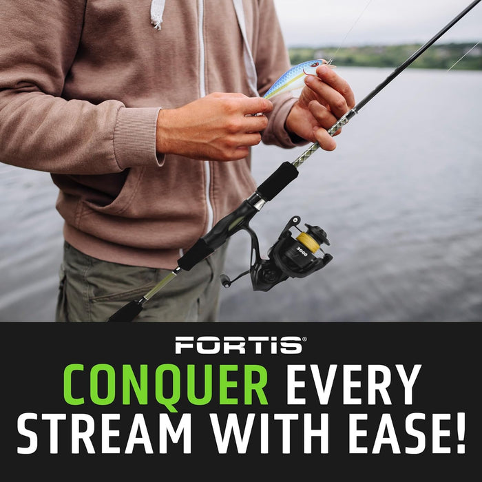 6'6" Medium Action Spinning Rod and Reel Package, 2 Piece Fiberglass/Graphite Spinning Rod |4000 Spinning Reel | FORTIS 6'6" Medium Action Spinning Rod and Reel Package, 2 Piece Fiberglass/Graphite Spinning Rod |4000 Spinning Reel | FORTIS
