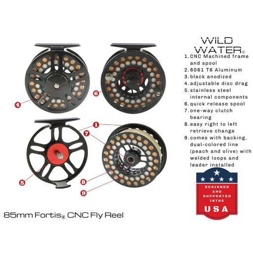 airflo t6 fly reel Orvis Battenkill Click (III, Silver) steel spindle bearing with an internal cap and O Maxxon Outfitters Slim Fly Fishing