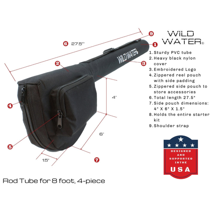 Wild Water Deluxe Fly Fishing Kit, 8 ft 5 wt 4 piece Rod Wild Water Deluxe Fly Fishing Kit, 8 ft 5 wt 4 piece Rod