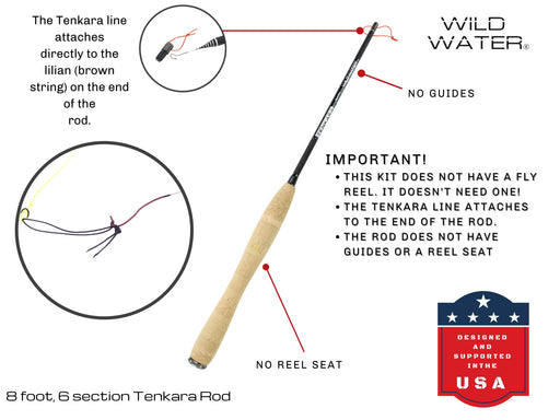 Wild Water Tenkara Fly Fishing Kit 8 ft Rod