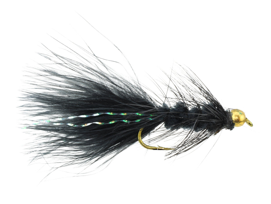 Wild Water Fly Fishing Fly Tying Material Kit, Bead Head Black Wooly Bugger, size 10