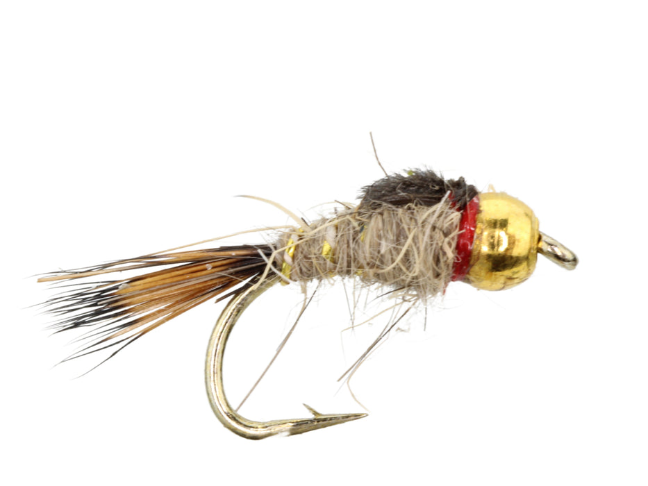 Wild Water Fly Fishing Fly Tying Material Kit, Bead Head Gold Ribbed Hare's Ear Nymph, size 14