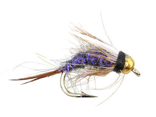 Wild Water Fly Fishing Fly Tying Material Kit, Bead Head Purple Prince Nymph, size 14