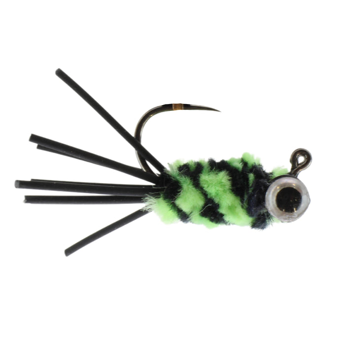 Bluegill Candy Jig, Size 10 | Black/Chartreuse | Quantity 6 | Wild Water Fly Fishing