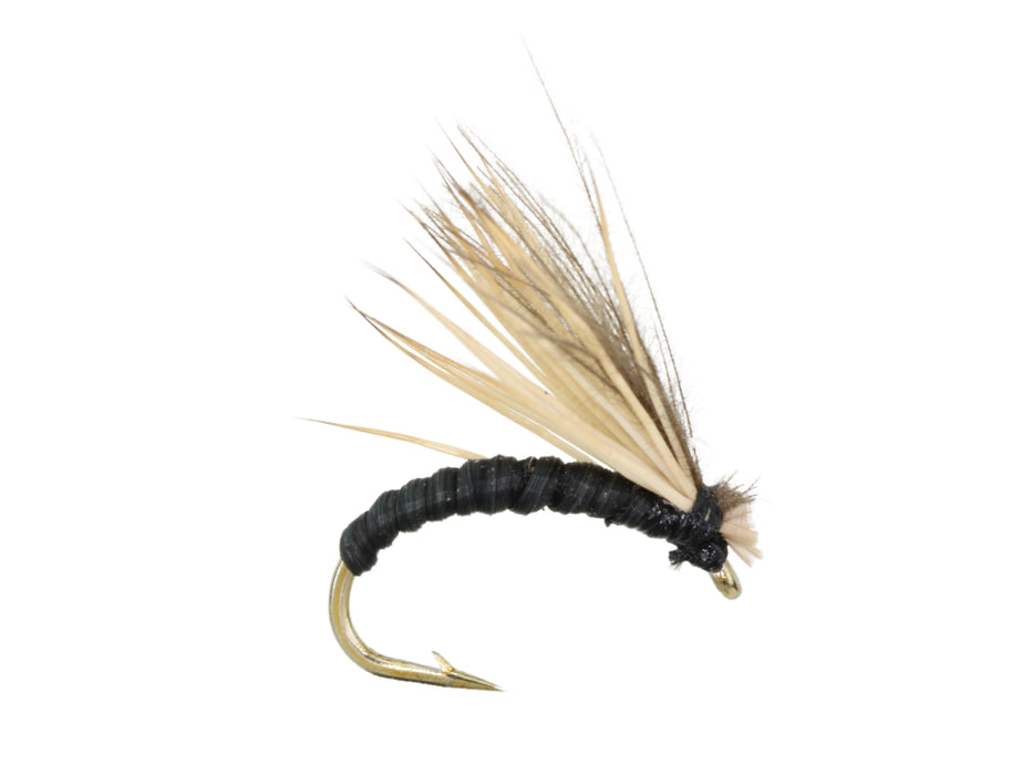 Wild Water Fly Fishing Fly Tying Material Kit, CDC Black Elk Wing Caddis, size 16