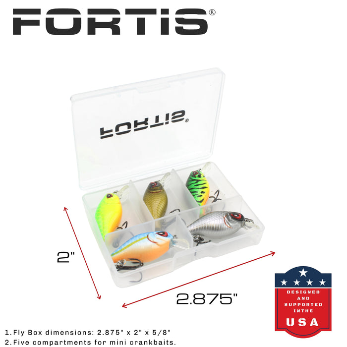 1.375" Long Mini Crankbait Assortment, 5 Pieces | FORTIS