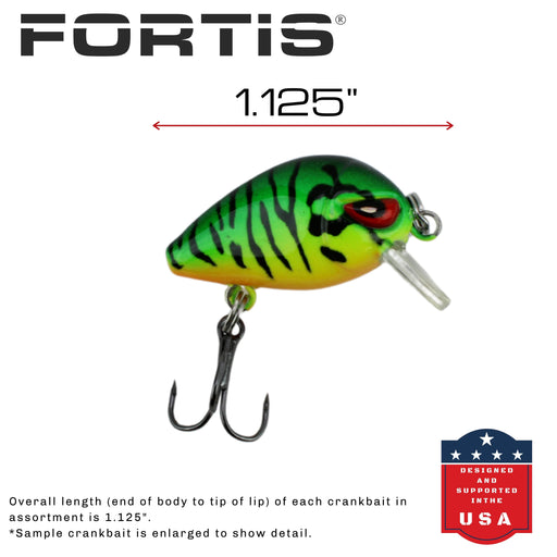 1.25" Long Mini Crankbait Assortment, 5 Pieces | FORTIS