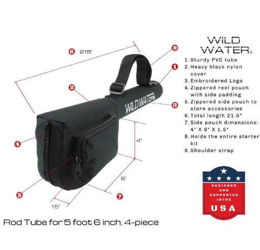 eight foot fishing pole bags Short Fly Fishing Rod and Reel Case | 20" Length
