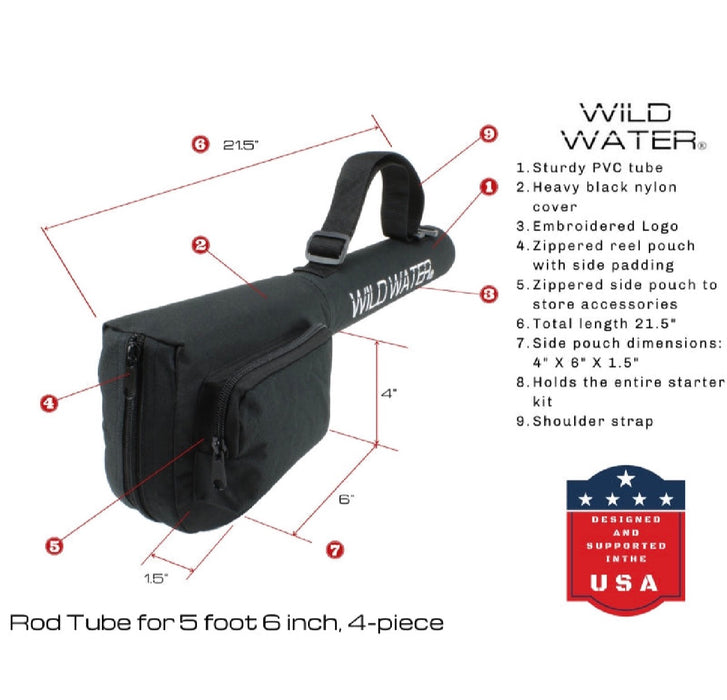 Case for Fly Rod, Reel & Accessories, Short Case | 20" Length| Wild Water Fly Fishing