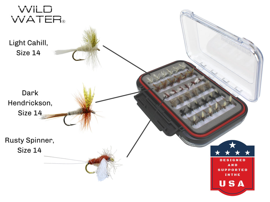 Dry and Nymph Fly Assortment, 66 Flies with Large Fly Box | Wild Water Fly Fishing