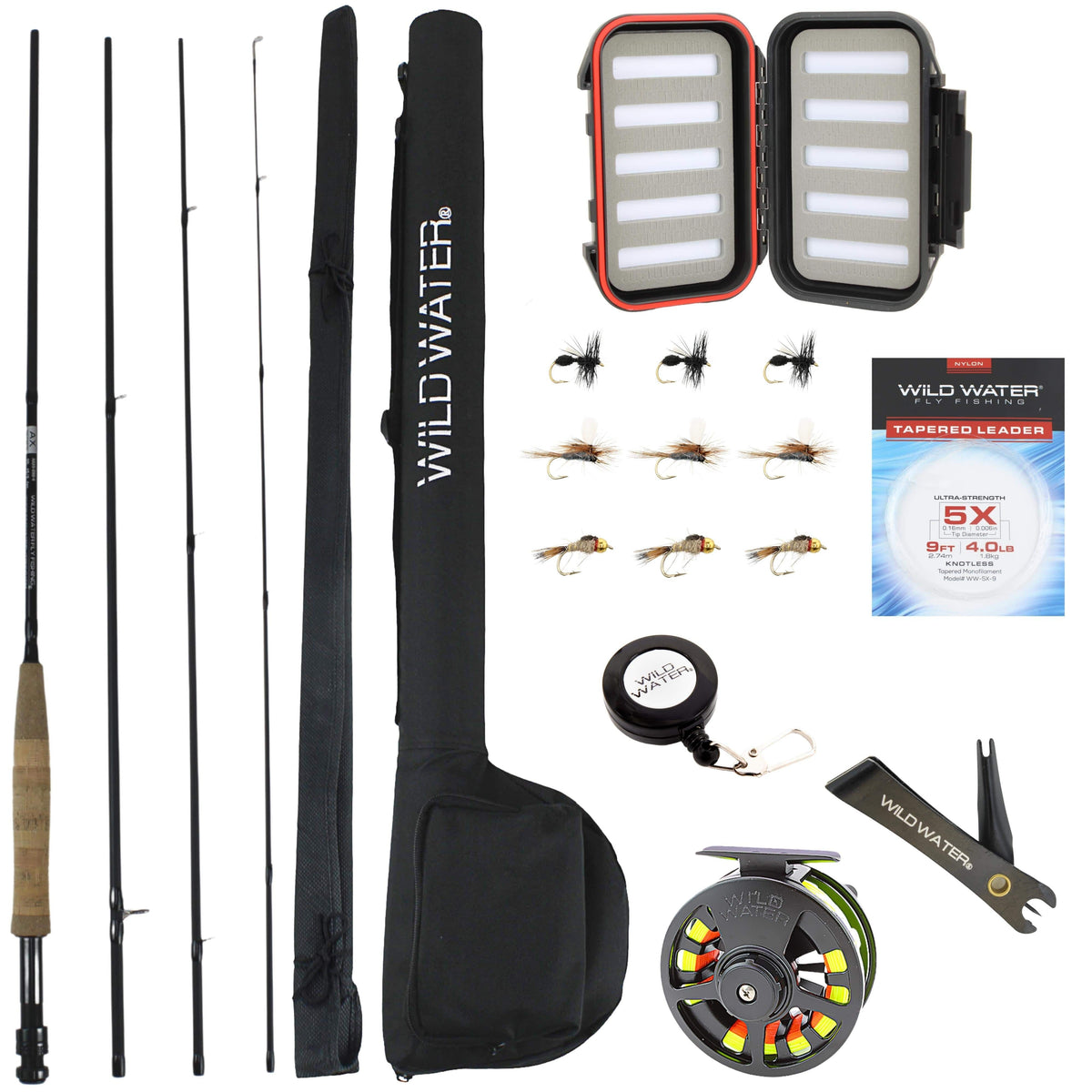 Goture 5/6wt Fly Fishing Rod Reel Combo Starter Kit - Ultra Portable 8pcs  Graphite Fly Rod, Pre-Spooled Fly Reel, 80/60pcs Fly Fishing Flies & Box