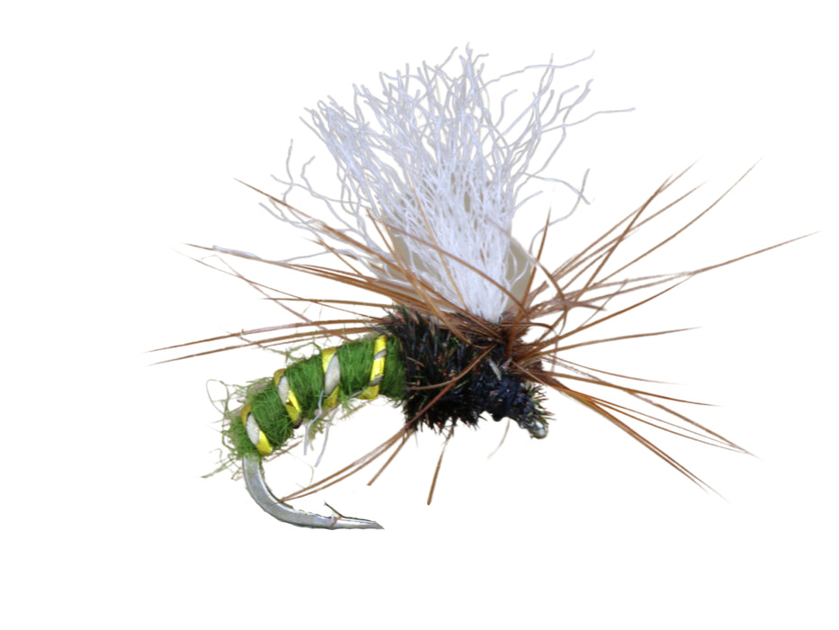 Wild Water Fly Fishing Fly Tying Material Kit, Olive Klinkhammer, size 14