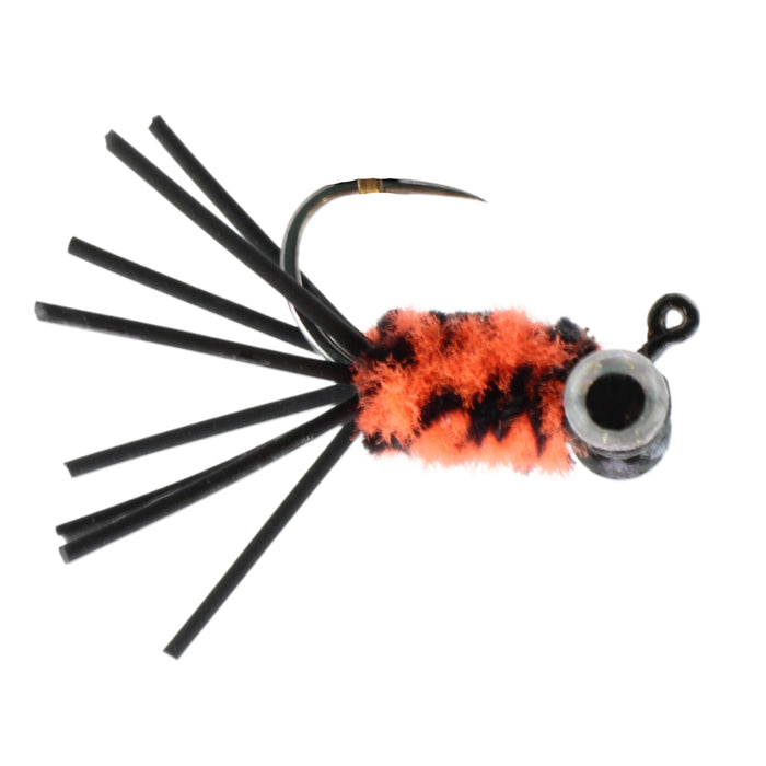 Black/Orange Bluegill Candy Jig, Size 10, Quantity 6 | Wild Water Fly Fishing