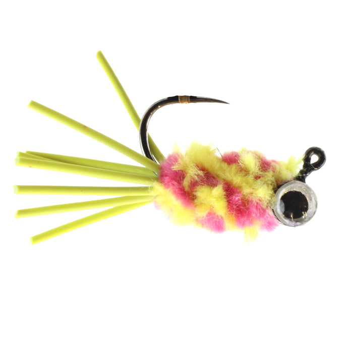 Pink/Yellow Bluegill Candy Jig, Size 10, Quantity 6 | Wild Water Fly Fishing