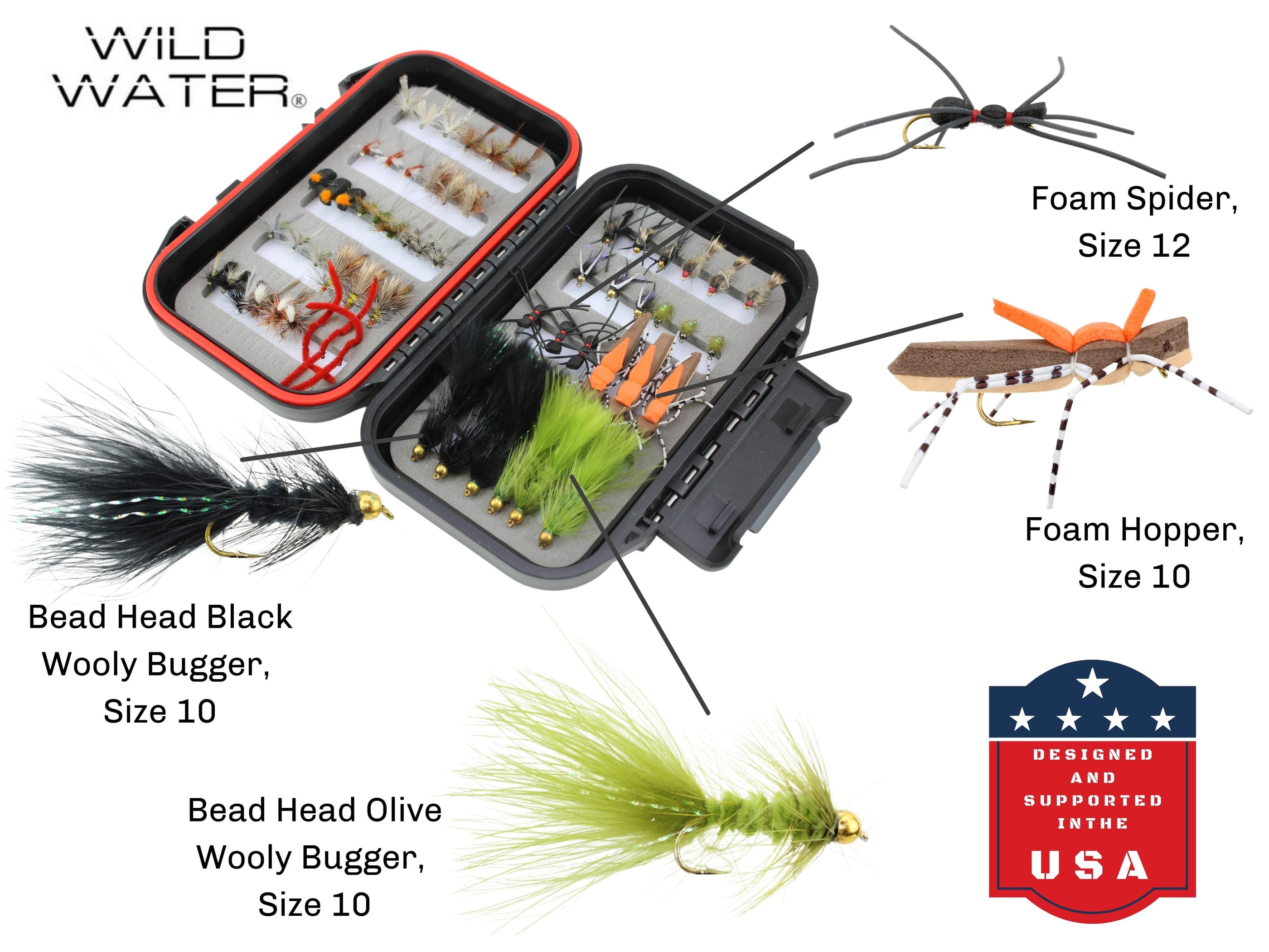 Mini Fly Assortment Box - 60 Flies | Wild Water Fly Fishing