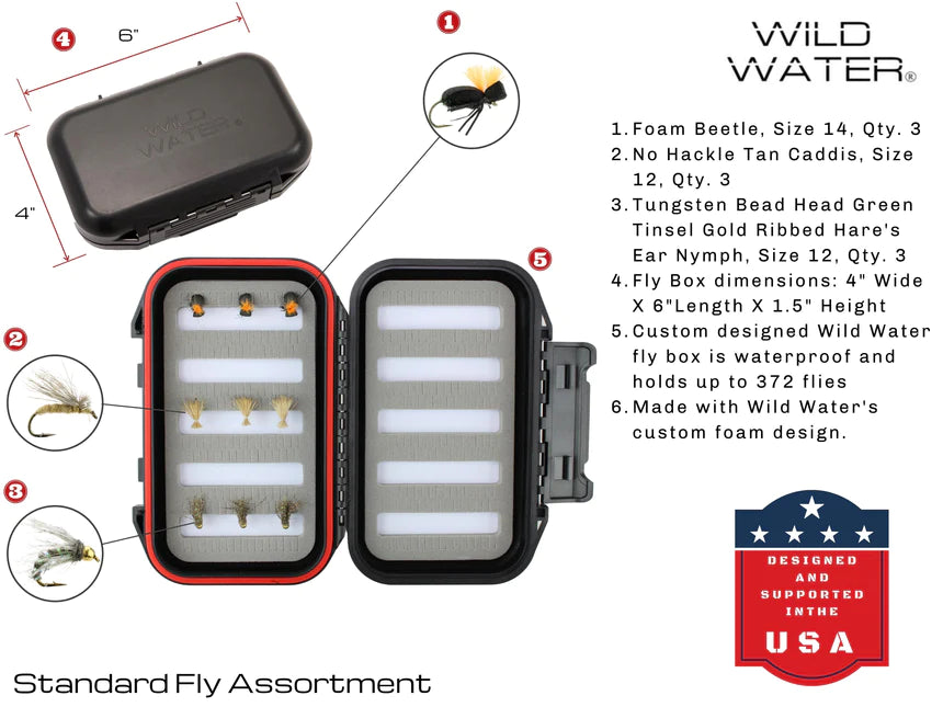 Waterproof Fly Box & 9 Flies