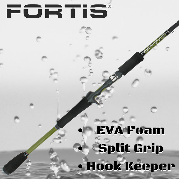 6'6" Fiberglass/Graphite Casting Rod, Medium Action | 2 Piece | FORTIS
