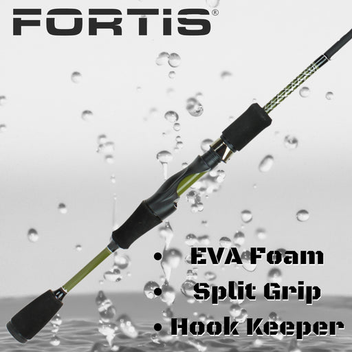 5'6" Light Action 2 Piece Fiberglass/Graphite Spinning Rod and 3000 Spinning Reel Package | FORTIS