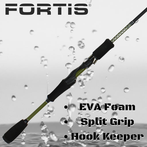 6' Medium Action 2 Piece Fiberglass/Graphite Spinning Rod and 3000 Spinning Reel Package | FORTIS