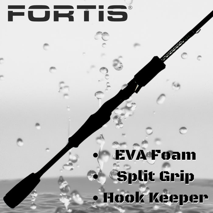 6' Medium Action 2 Piece Fiberglass/Graphite Spinning Rod and 3000 Spinning Reel Package | FORTIS