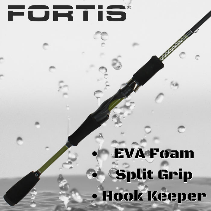 6' Medium Action 2 Piece Fiberglass/Graphite Spinning Rod | FORTIS