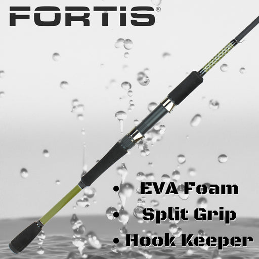 6' 6" Medium Heavy Action 1 Piece Fiberglass/Graphite Spinning Rod and 4000 Spinning Reel Package | FORTIS