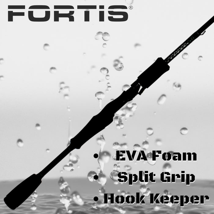 6' 6" Medium Heavy Action 1 Piece Fiberglass/Graphite Spinning Rod and 4000 Spinning Reel Package | FORTIS