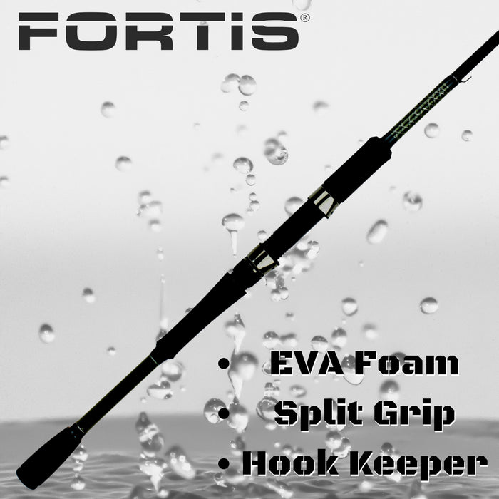 6'6" Medium Action 2 Piece Fiberglass/Graphite Spinning Rod | FORTIS