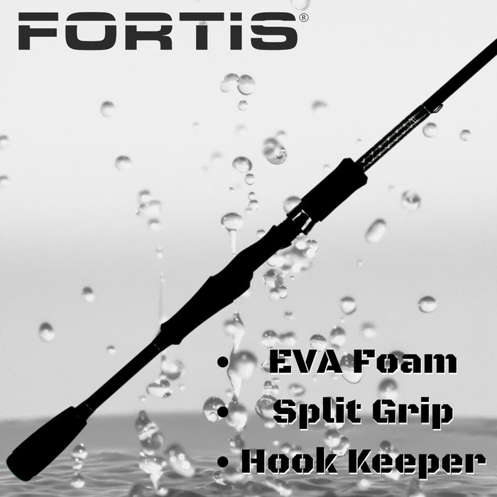 7' Medium Action 2 Piece Fiberglass/Graphite Spinning Rod and 4000 Spinning Reel Package | FORTIS