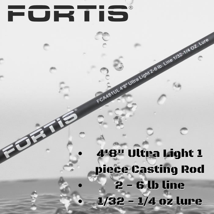4'8" Fiberglass/Graphite Casting Rod, Ultra Light Action | 1 Piece | FORTIS