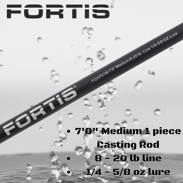 7' Fiberglass/Graphite Casting Rod, Medium Heavy Action | 1 Piece | FORTIS