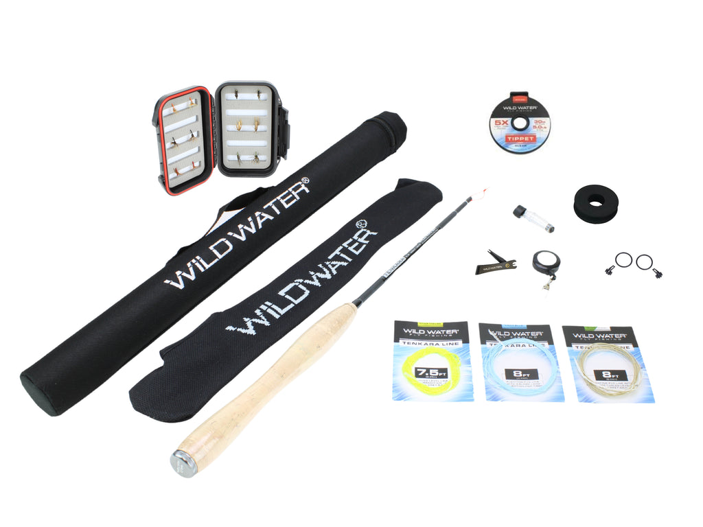 Wild Water Tenkara Zoom Fly Fishing Kit 7-8 ft Shorty Rod — Wild