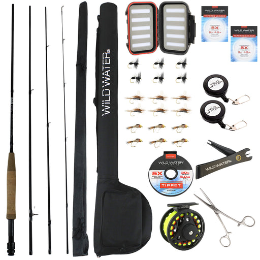 Wild Water Deluxe Fly Fishing Kit, 9 ft 3/4 wt Rod
