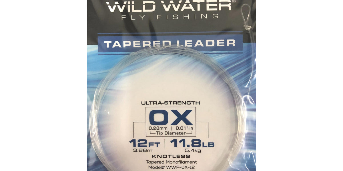 Wild Water Fly Fishing Fluorocarbon Leader 0X, 12 Foot, 3 Pack