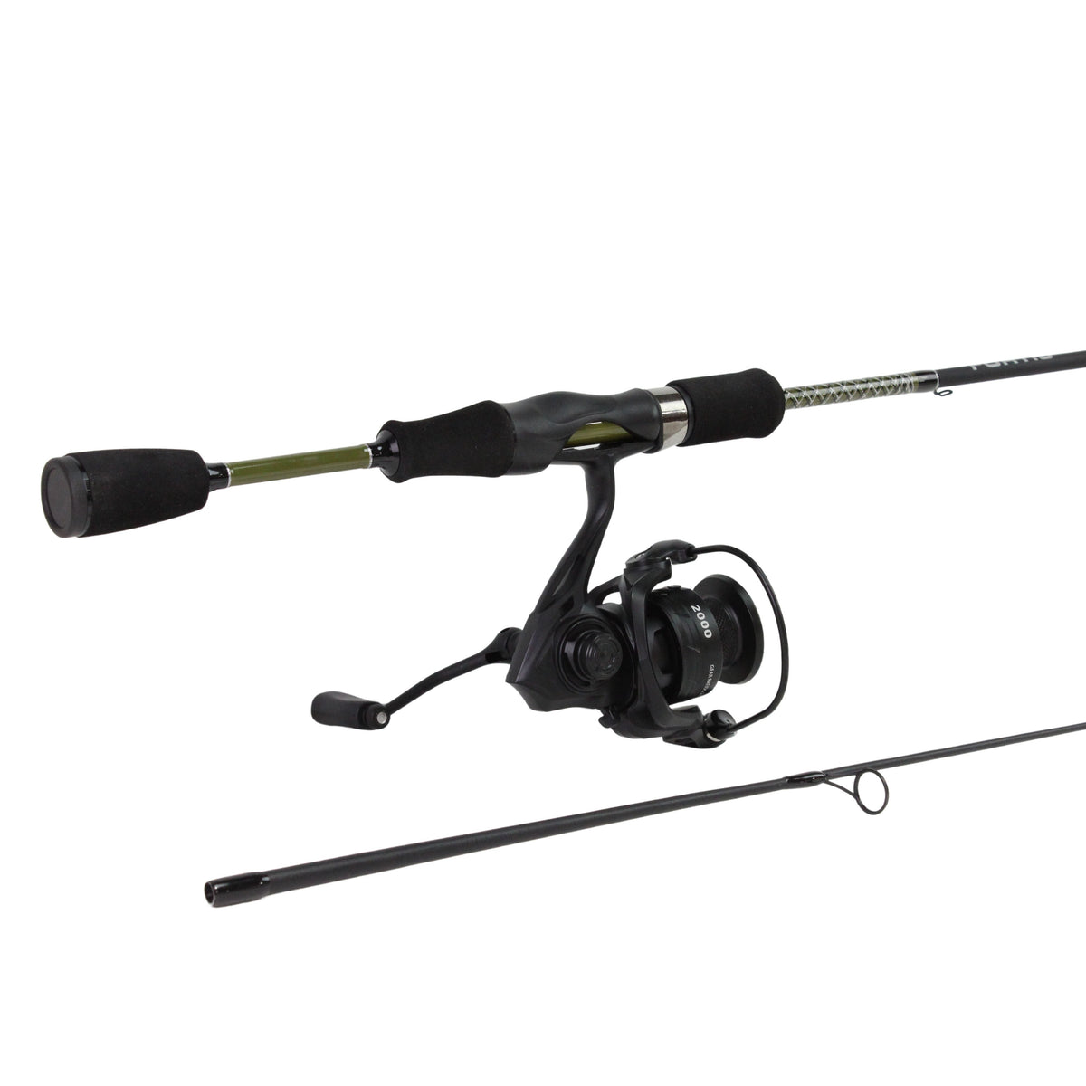5' Ultra Light Action 2 Piece Fiberglass/Graphite Spinning Rod and 2000 Spinning Reel Package