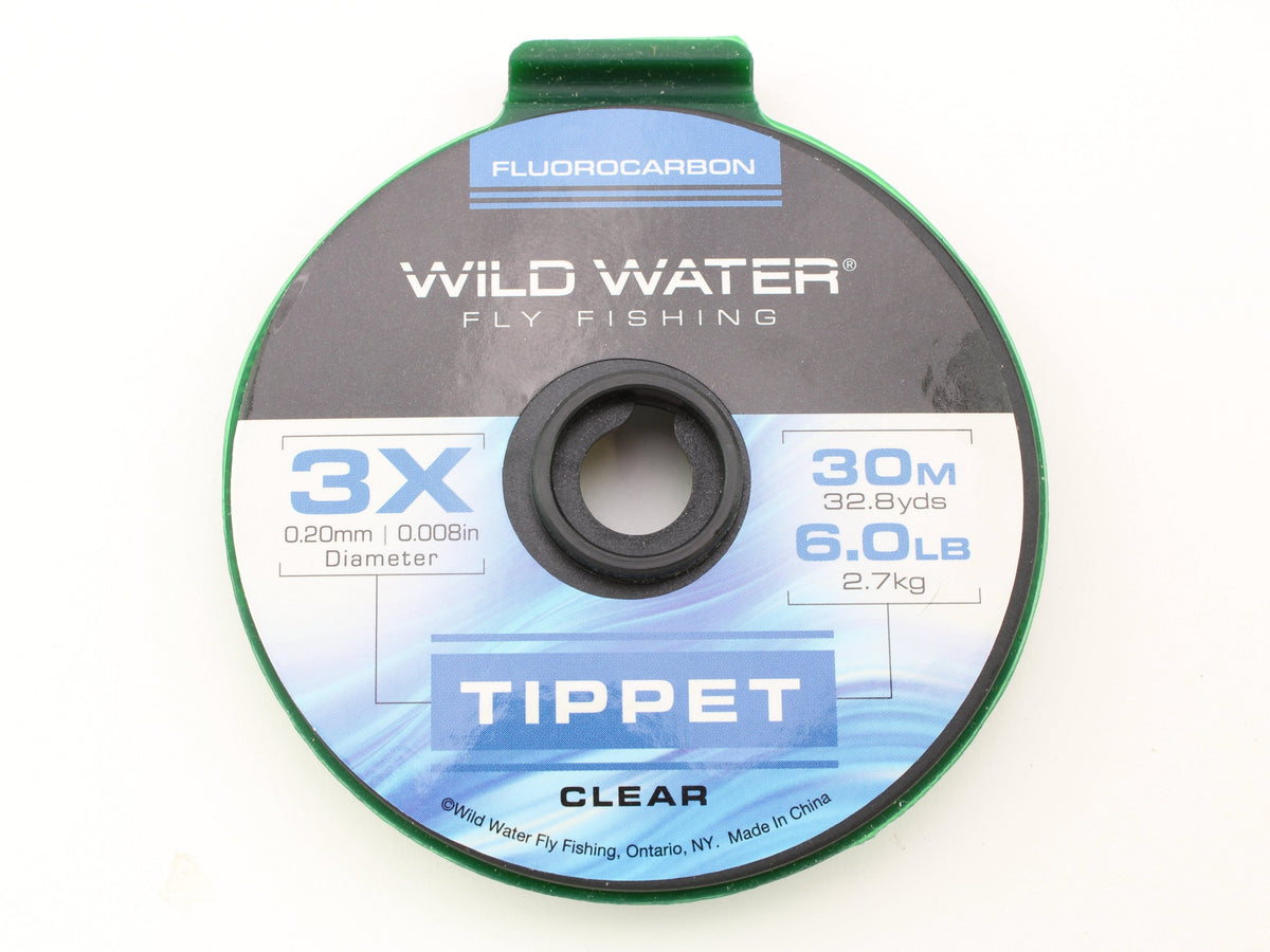 Wild Water Fly Fishing Fluorocarbon Tippet Spool 3X, 30m
