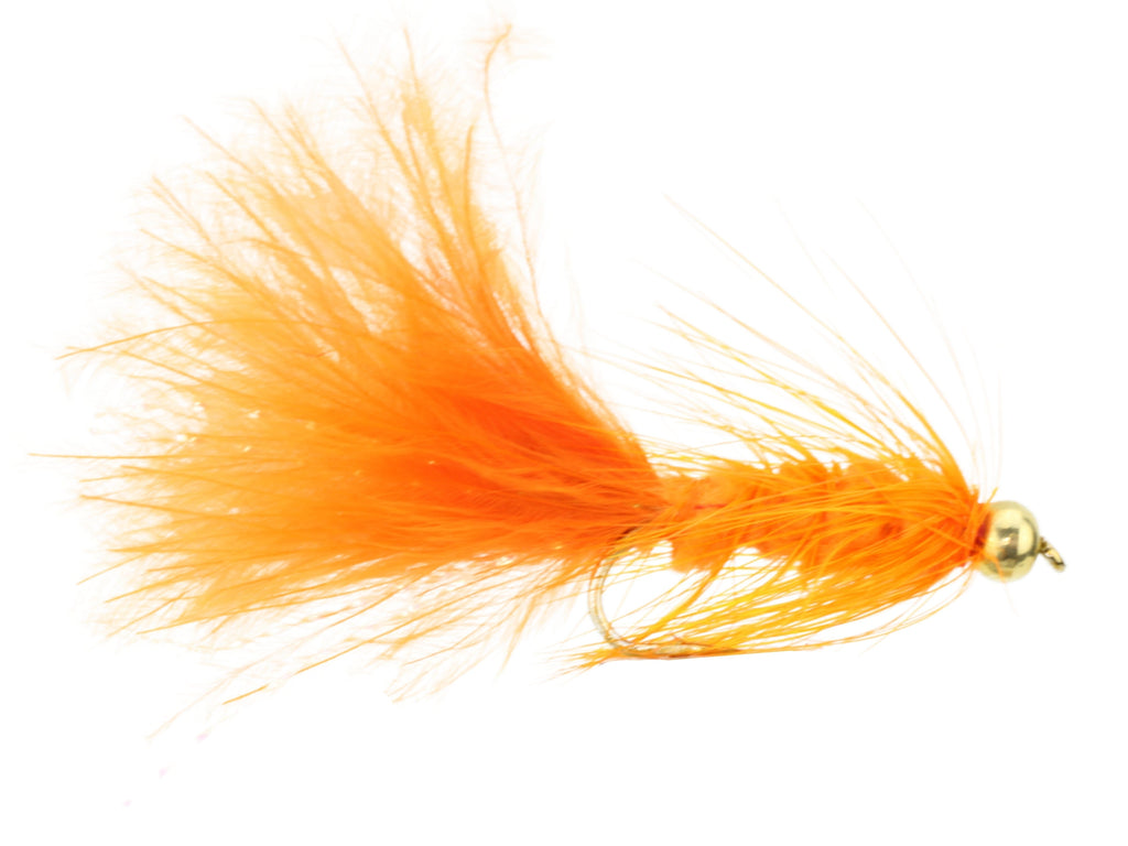 Orange Bead Head Wooly Bugger Fly